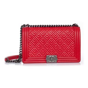 Chanel Medium quilted red boy bag